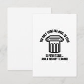 Angst voor geschiedenisleraar bedankkaart (Voorkant / Achterkant)