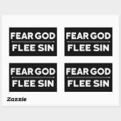 Angst voor God - Flee Sin - Christelijk Rechthoekige Sticker (Vel)