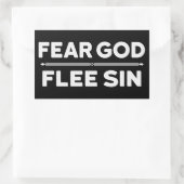 Angst voor God - Flee Sin - Christelijk Rechthoekige Sticker (Tas)