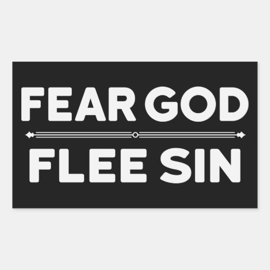 Angst voor God - Flee Sin - Christelijk Rechthoekige Sticker (Voorkant)
