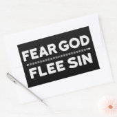 Angst voor God - Flee Sin - Christelijk Rechthoekige Sticker (Envelop)