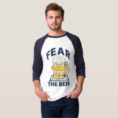 Angst voor het Baseball Beer, Blue Lettering, Jers T-shirt (Voorkant volledig)