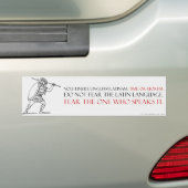 Angst voor Latijnse studenten (Spartan Warrior) Bumpersticker (Op auto)