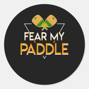 Angst voor mijn Paddle Pickleball Player Funny Ronde Sticker