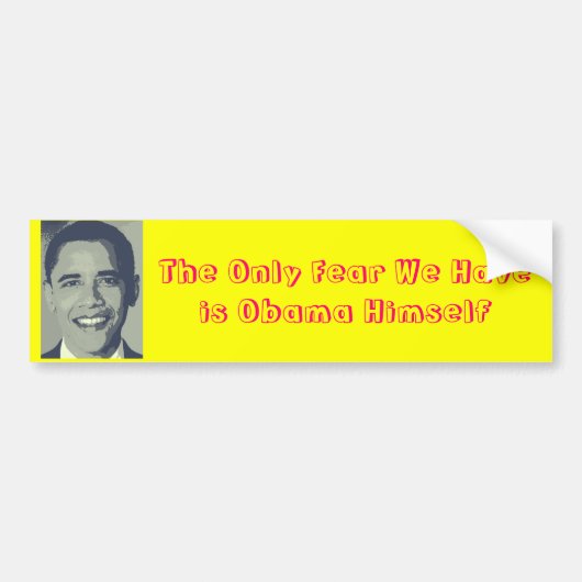 Angst voor Obama Himself Bumpersticker (Voorkant)