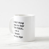 angst voor personeelsmanager koffiemok (Voorkant links)