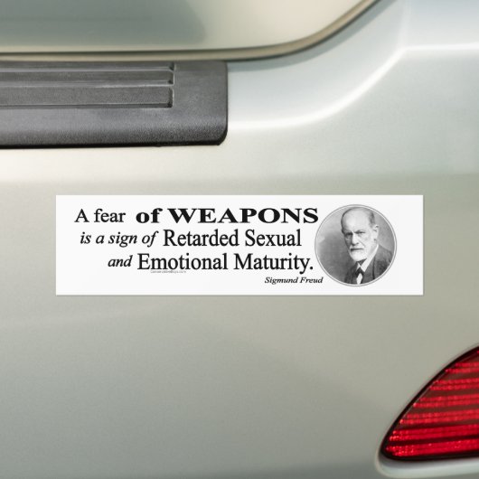 Angst voor wapens bumpersticker (Op auto)