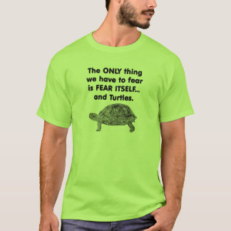Angst voor zelfdragende schildpadden t-shirt