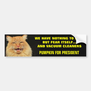 Angst voor zichzelf en vacuüm - pompoen voor Pres Bumpersticker