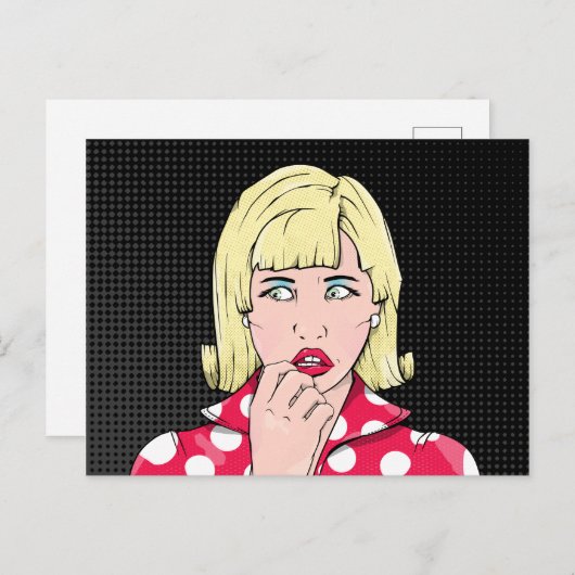 Angst Vrouw Briefkaart (Voorkant / Achterkant)