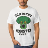 Angstaanjagend Broccoli Monster Grappig Halloween- T-shirt (Voorkant)