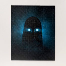 Angstaanjagend donker wezen met gloeiende mystieke legpuzzel