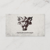 Angstaanjagend gezicht met hoorns visitekaartje (Voorkant)