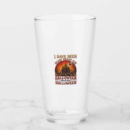Angstaanjagend Halloween Kasteel Heks Pompoen Glas (Voorkant)
