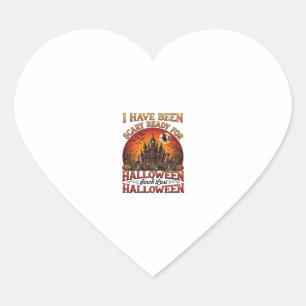 Angstaanjagend Halloween Kasteel Heks Pompoen Hart Sticker