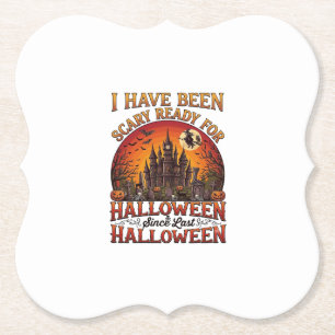 Angstaanjagend Halloween Kasteel Heks Pompoen Kartonnen Onderzetters