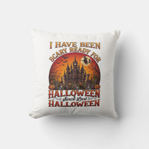 Angstaanjagend Halloween Kasteel Heks Pompoen Kussen