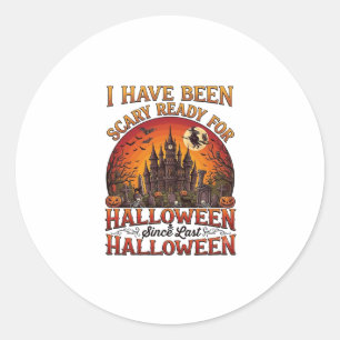 Angstaanjagend Halloween Kasteel Heks Pompoen Ronde Sticker