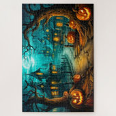 Angstaanjagend Halloween spookhuis na middernacht Legpuzzel (Verticaal)