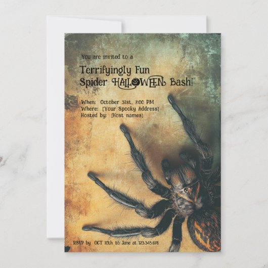 🕷️Angstaanjagend leuke spin HALLOWEEN Bash Kaart (Voorkant)