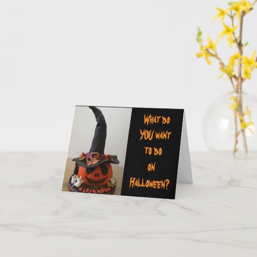 ANGSTAANJAGEND MAAR SCHATTIGE EN GRAPPIG SPOOK VOO KAART (Gele Bloem)