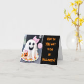 ANGSTAANJAGEND MAAR SCHATTIGE EN GRAPPIG SPOOK VOO KAART (Gele Bloem)