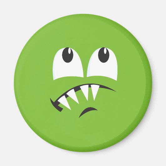 ANGSTAANJAGEND MONSTER GEZICHT KOSTUUM MAGNEET (Voorkant)