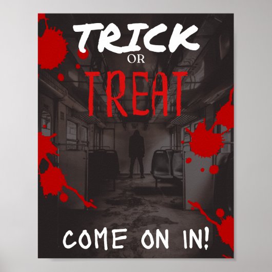 Angstaanjagend Poster met een man in de trein (Voorkant)