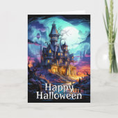 angstaanjagend spookhuis | Happy Halloween Kaart (Voorkant)