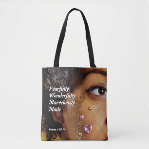 ANGSTAANJAGEND WONDERBAARLIJK GEMAAKT Zwarte Vrouw Tote Bag