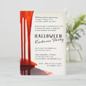 Angstaanjagende bloeddruppels Halloween Party Kaart (Staand voorkant)