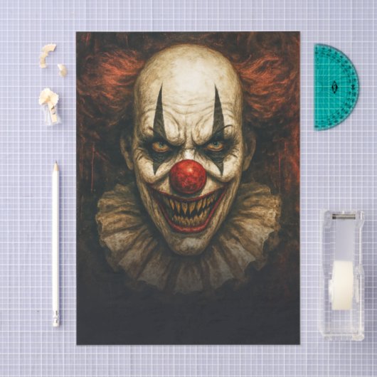 Angstaanjagende Clown Halloween Decoupage Tissue P Tissuepapier (Craft)