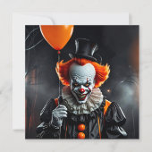 Angstaanjagende clown met ballonnen Halloween-fees (Voorkant)