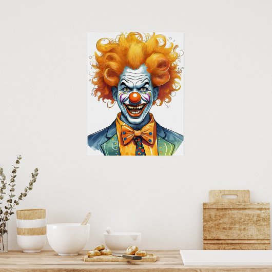 Angstaanjagende clown poster (Keuken)