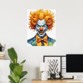 Angstaanjagende clown poster (Thuiskantoor)