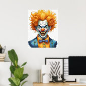 Angstaanjagende clown poster (Thuiskantoor)