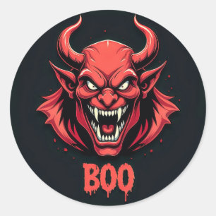 Angstaanjagende demon: de essentie van terreur ronde sticker