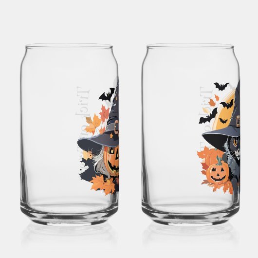 Angstaanjagende en Schattigee Trick or treat Hallo Blikvorm Glas (Rechts)