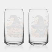 Angstaanjagende en Schattigee Trick or treat Hallo Blikvorm Glas (Achterkant)