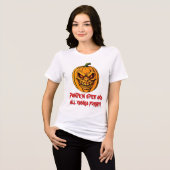 Angstaanjagende Evil Pumpkin Face - enge Halloween Tri-Blend Shirt (Voorkant volledig)