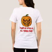 Angstaanjagende Evil Pumpkin Face - enge Halloween Tri-Blend Shirt (Achterkant)