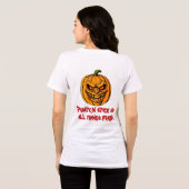 Angstaanjagende Evil Pumpkin Face - enge Halloween Tri-Blend Shirt (Achterkant volledig)