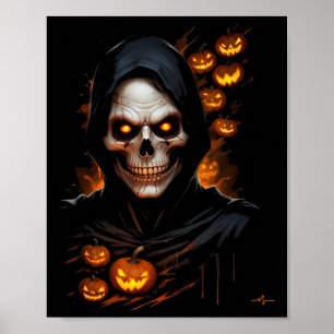 Angstaanjagende gezicht Halloween kostuum T-shirt Poster