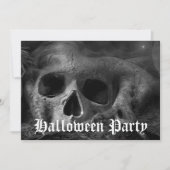 Angstaanjagende Gothic Skull Halloween Party Kaart (Voorkant)