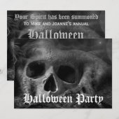 Angstaanjagende Gothic Skull Halloween Party Kaart (Voorkant / Achterkant)