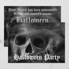 Angstaanjagende Gothic Skull Halloween Party Kaart