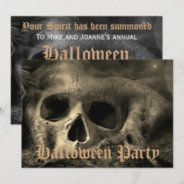 Angstaanjagende Gothic Skull Halloween Party Kaart