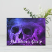 Angstaanjagende Gothic Skull Halloween Party Kaart (Staand voorkant)