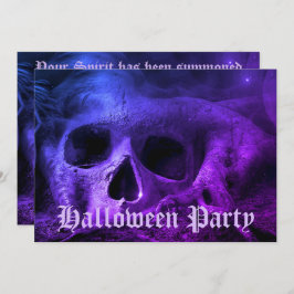 Angstaanjagende Gothic Skull Halloween Party Kaart