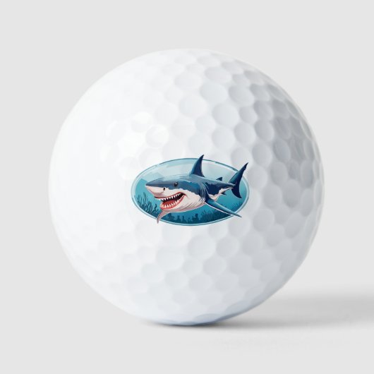 Angstaanjagende Haai Golfballen (Voorkant)